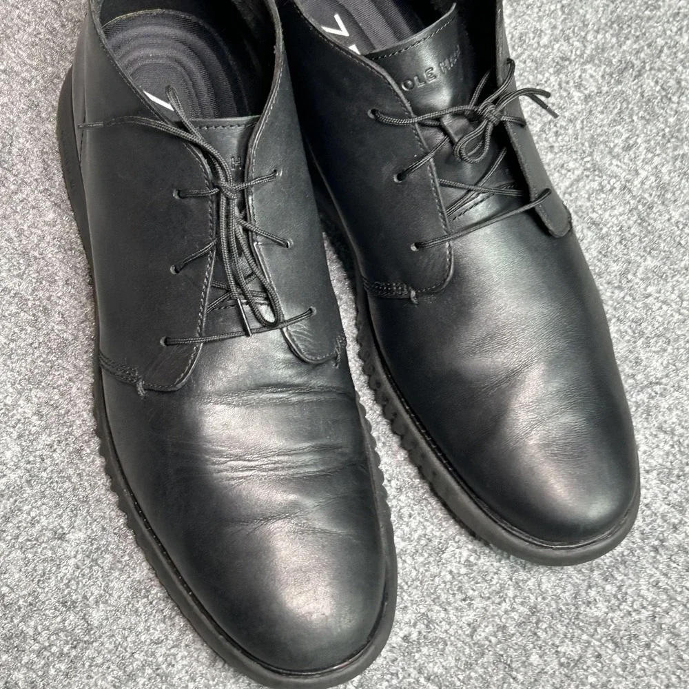 Cole Haan Zerogrand Chukka Boots‎ Mens Size 9.5M Black Leather Lace Up Casual